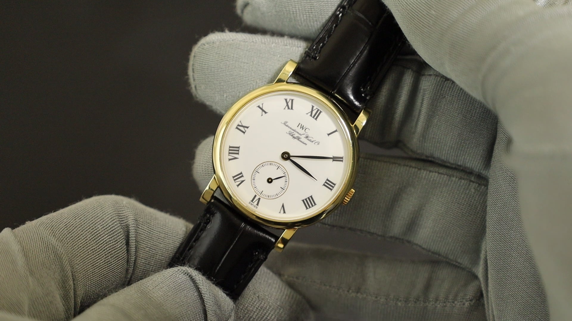IWC ポートフィノ 2533-001 手巻き Cal.C.4231 750YG 革 純正ピン