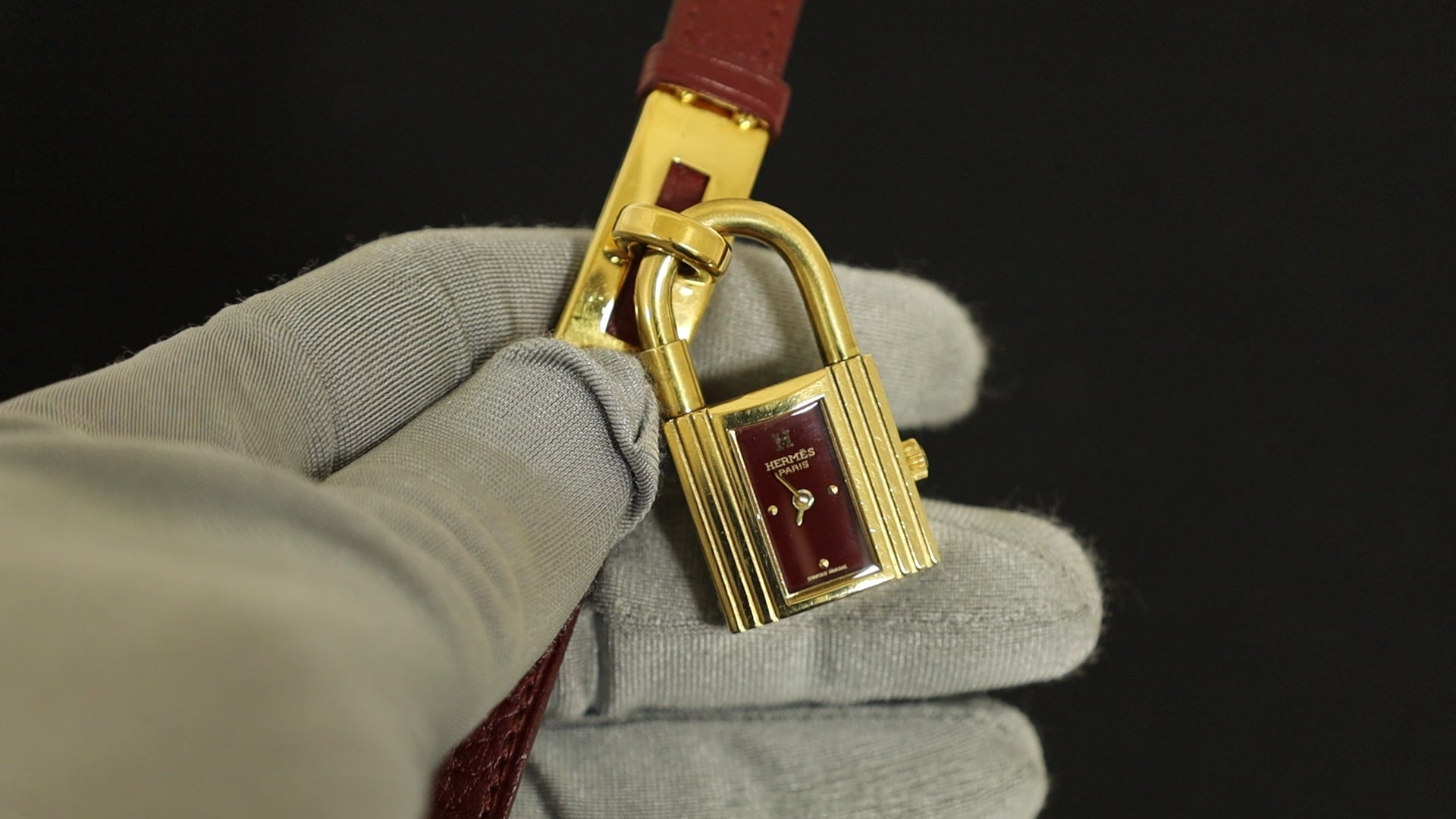 【エルメス】ケリーウォッチボルドーストラップ エルメス】ケリーウォッチボルドーストラップ