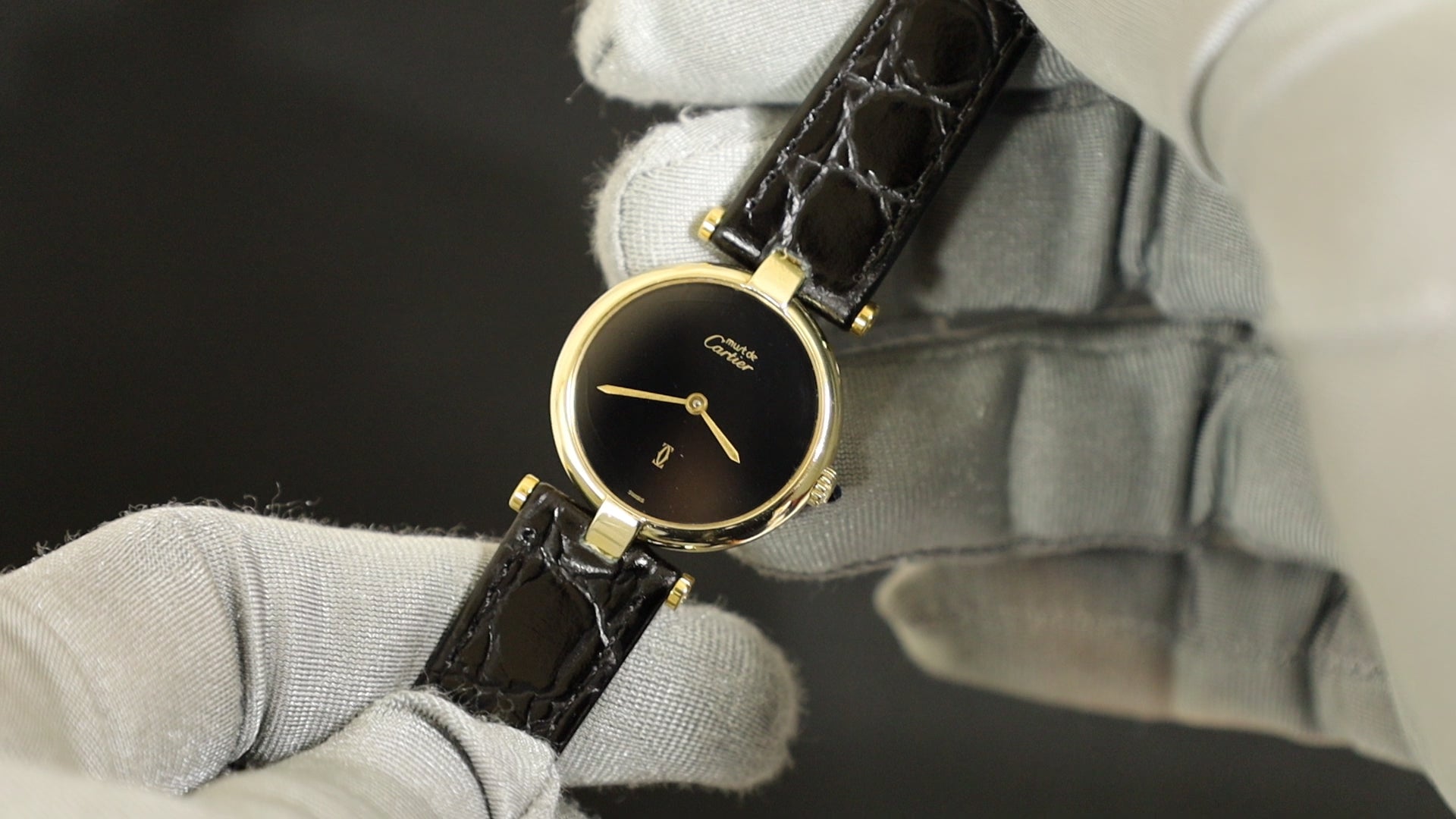 カルティエ マスト ヴァンドーム VLC SM 18 クォーツ Cal.81 SV925 革