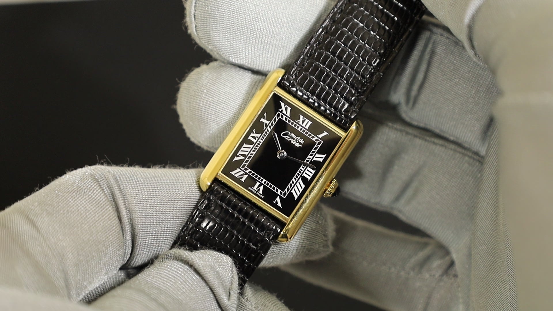 カルティエ マストタンク LM 19749 13 手巻き SV925 純正革ベルト 純正