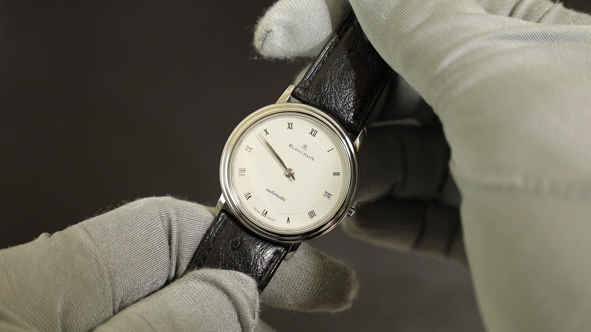 ブランパン ヴィルレ ウルトラスリム 自動巻き Cal.1195 SS 純正革