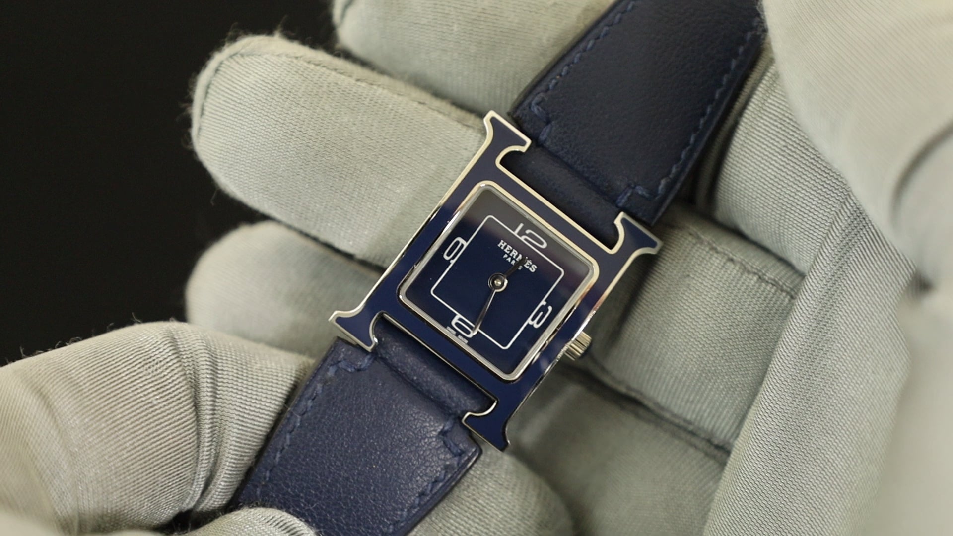 エルメス Hウォッチ HH1.222 クォーツ Cal.901.001 SS 純正革ベルト（C
