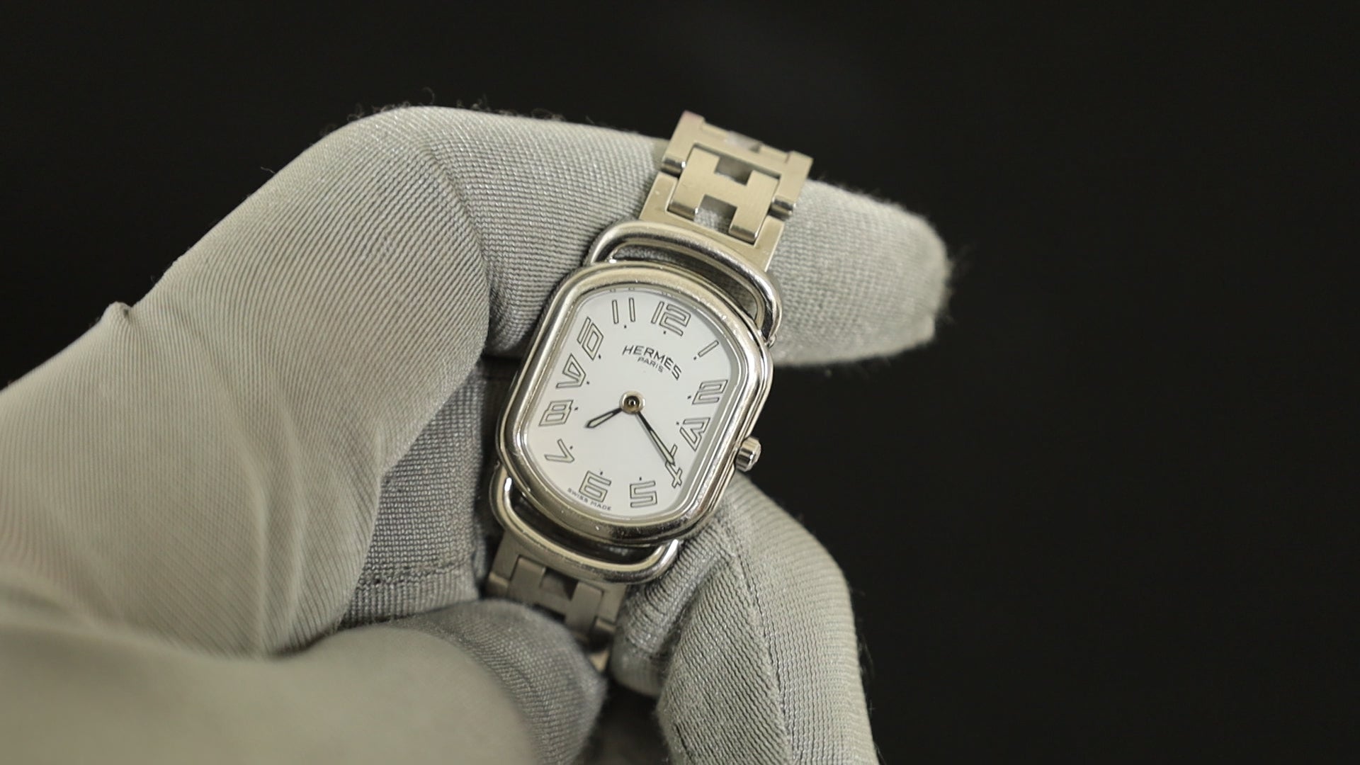 エルメス ラリー RA1.210 クォーツ Cal.976.001 SS SS ホワイト文字盤