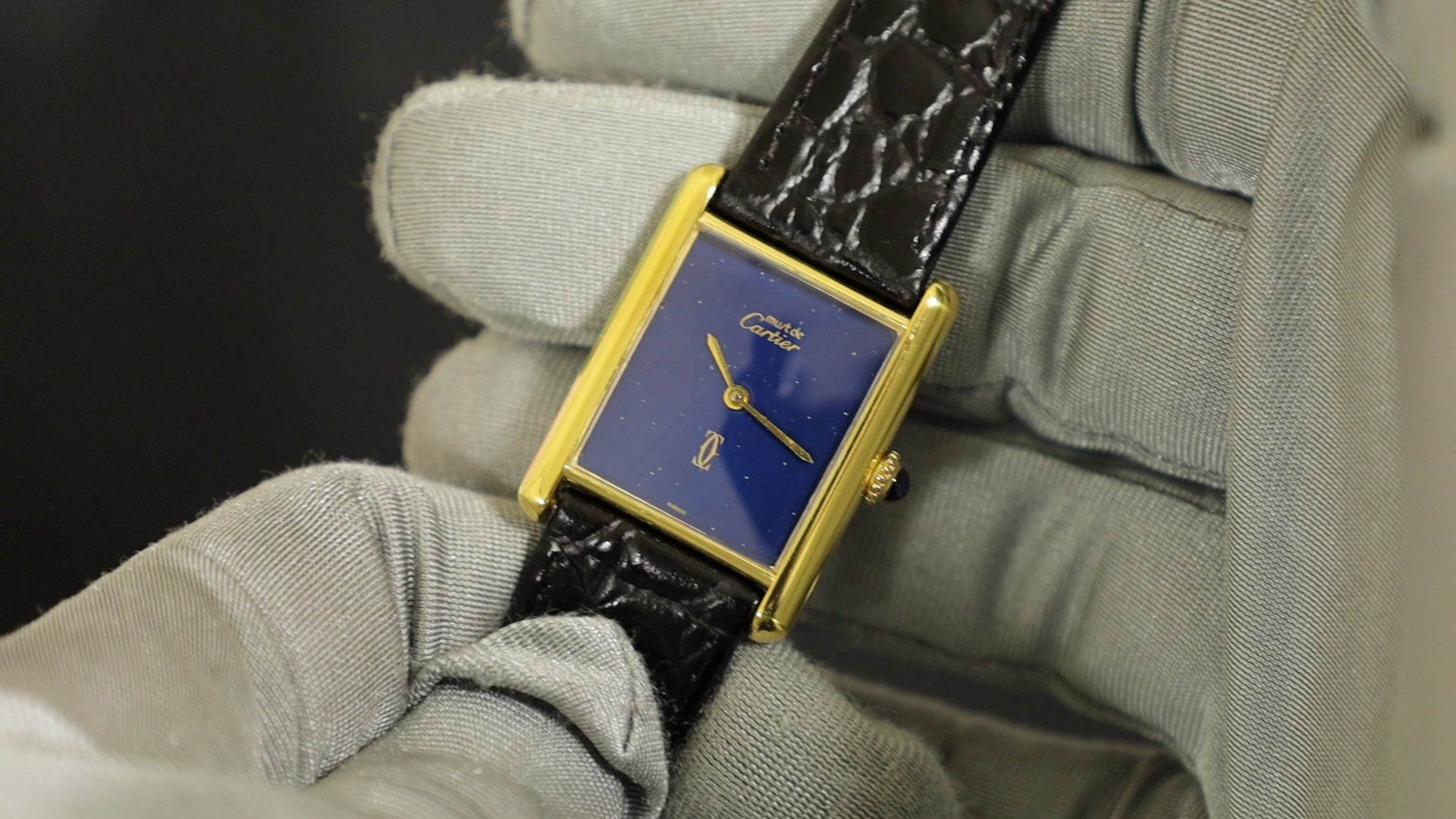 カルティエ マストタンク LM 手巻き Cal.78-1 SV925 革 純正尾錠（GP