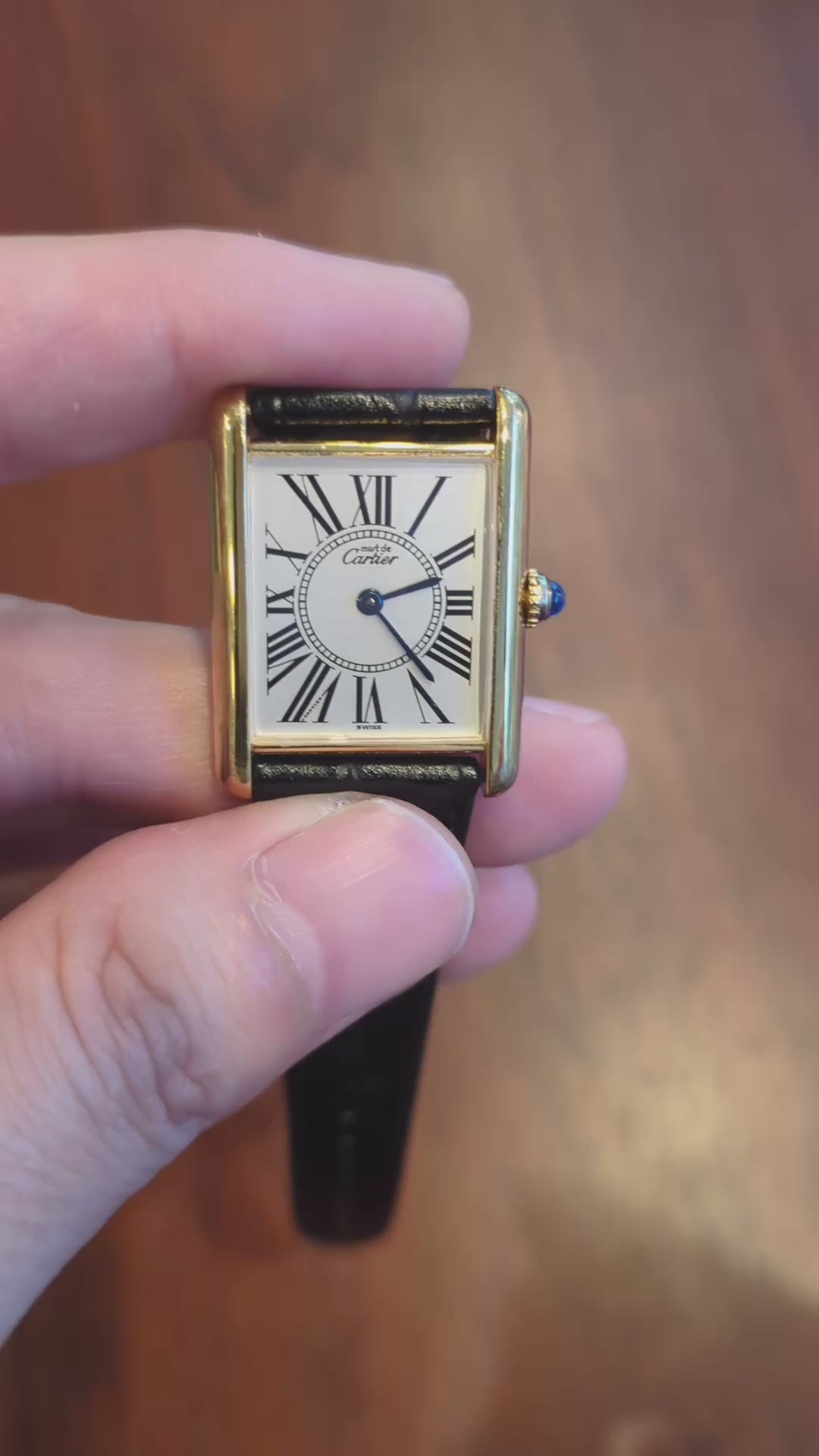 カルティエ マストタンク LM 590005 クォーツ Cal.90 SV925 革 純正