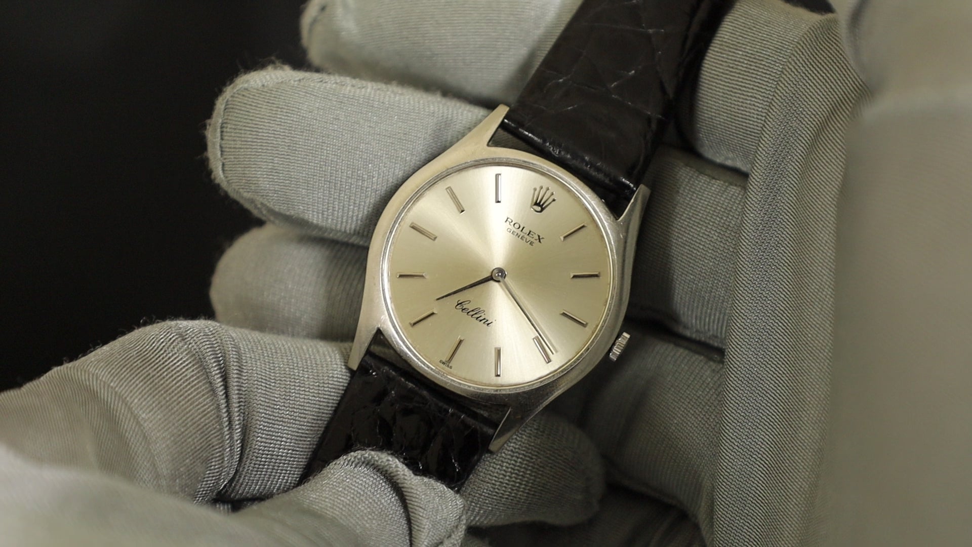 ロレックス チェリーニ 3804 手巻き Cal.1600 18K 革 純正尾錠（SS