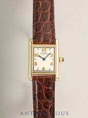 カルティエ マストタンク SM W1008354 / 1613 クォーツ SV925 革 純正Dバックル（GP）飛びアラビア文字盤（SWISS表記）カルティエブティックにてコンプリートサービス済み