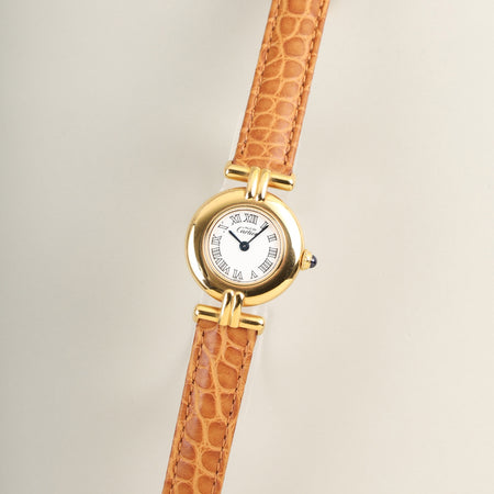 カルティエ マストコリゼ W1011554 / 2410 クォーツ Cal.157 SV925 革 純正Dバックル（GP） ホワイト文字盤 オーバーホール済み