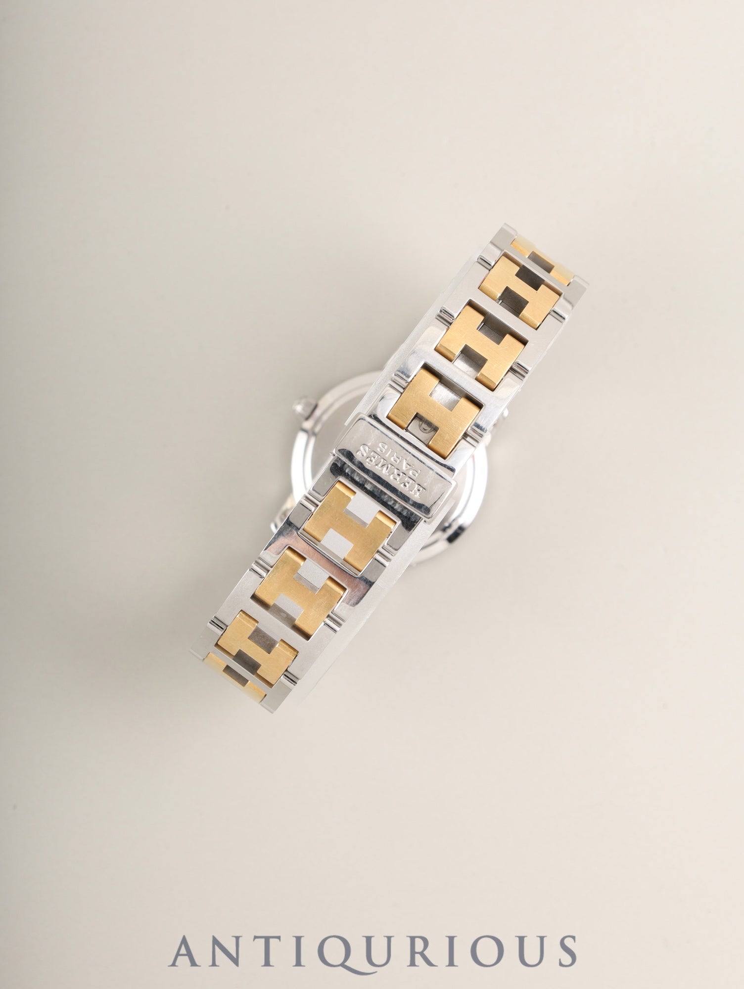 エルメス クリッパー CL4.220.430 / 3752 クォーツ SS/GP SS/GP アイボリー文字盤（SWISS MADE表記）箱 冊子 保証書（1999年 / 詳細未記載）オーバーホール済み