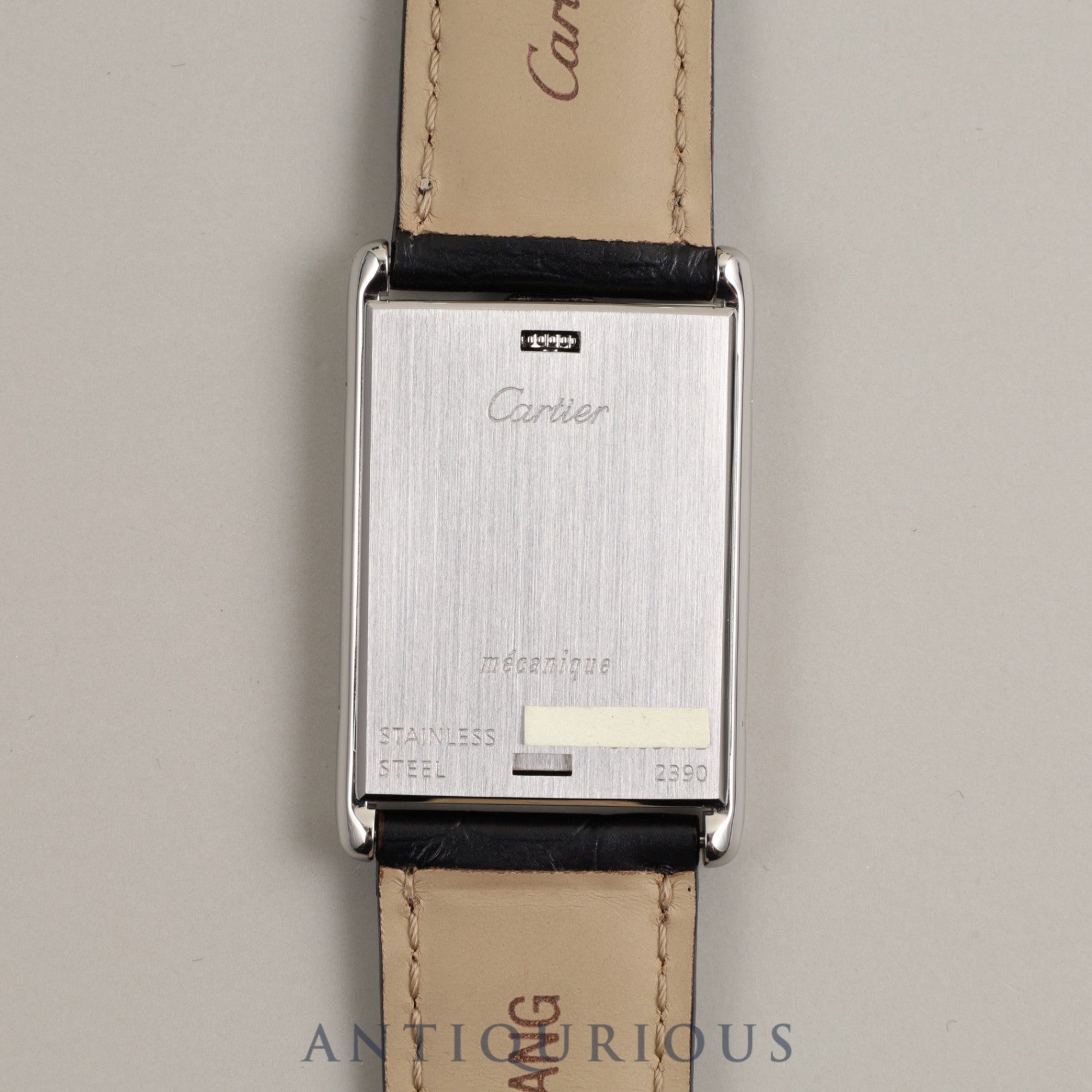 Cartier Tank Basculante LM W1011358 / 2390 Manual winding Cal.060 SS Leather Genuine buckle (SS) White guilloche dial Box