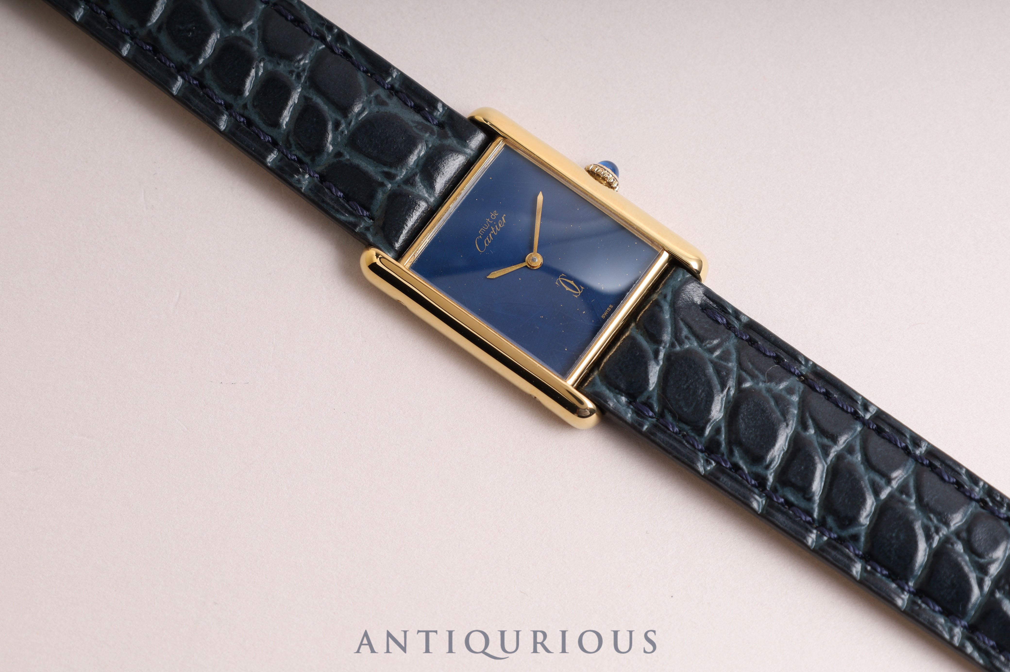 Cartier Must Tank LM Manual Winding Lapis Lazuli Dial Newly Finished