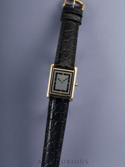 Cartier Must Tank LM 6 81006 Quartz Cal.81 SV925 Leather Original Pin Buckle (GP) Gray Dial with 