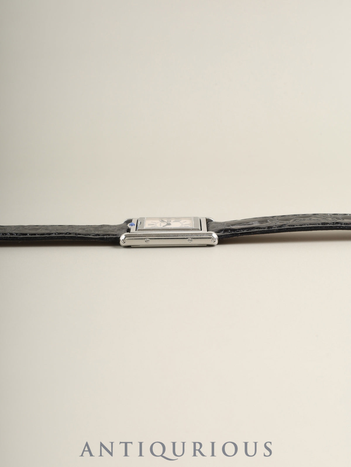 カルティエ タンク バスキュラント SM 2386 クォーツ Cal.059 SS 革 純正ピンバックル（SS）ホワイトローマン文字盤（SWISS MADE表記） 箱 冊子 保証書（2000年）オーバーホール済み