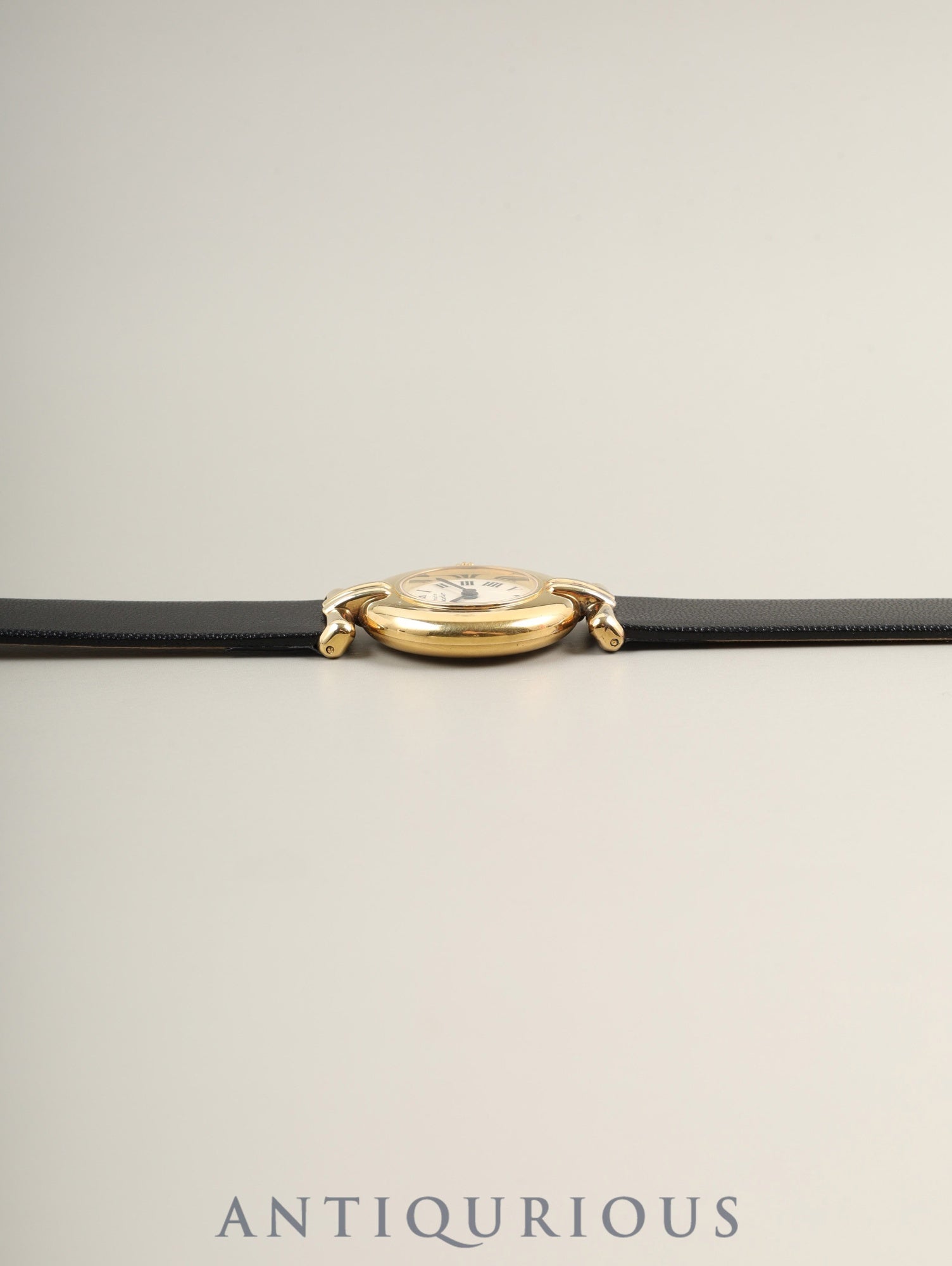 カルティエ マストコリゼ 590002 クォーツ Cal.90 SV925 革 純正尾錠（GP） アイボリーローマン文字盤 オーバーホール済み