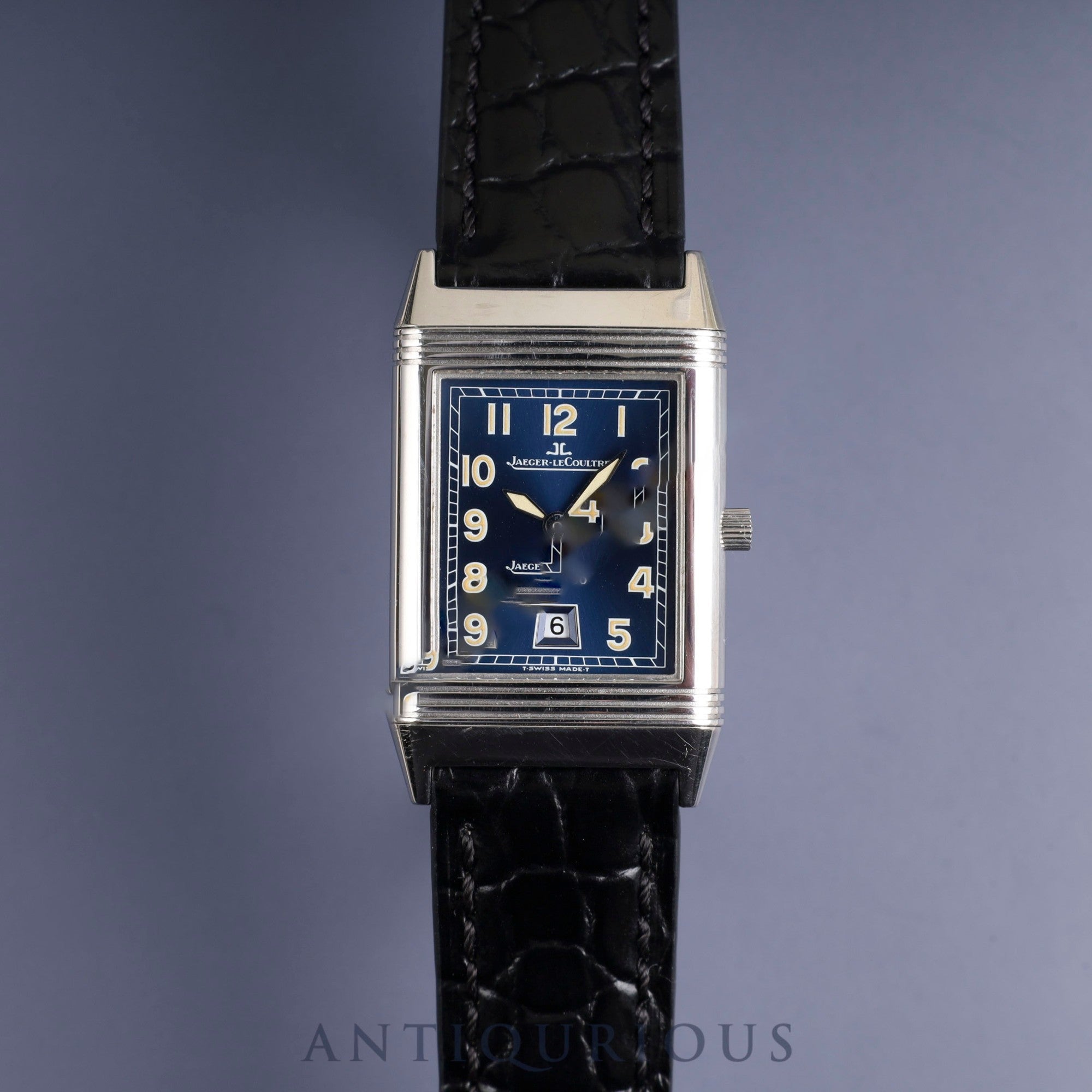 Jaeger-LeCoultre Reverso Classic 250.8.10 Quartz Cal.610 SS Leather Genuine Buckle (SS) Blue Arabic Dial Genuine Leather Strap Overhauled