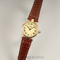 カルティエ マスト ヴァンドーム VLC SM 590004 クォーツ Cal.90.09 SV925 純正革ベルト 純正尾錠（GP）アイボリーローマン文字盤 オーバーホール済み