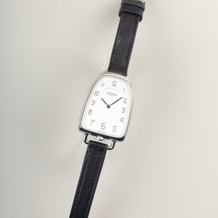 エルメス ギャロップ GA1.210 クォーツ SS 純正革ベルト（C刻印：2018年） 純正尾錠（SS）シルバー文字盤 オーバーホール済み