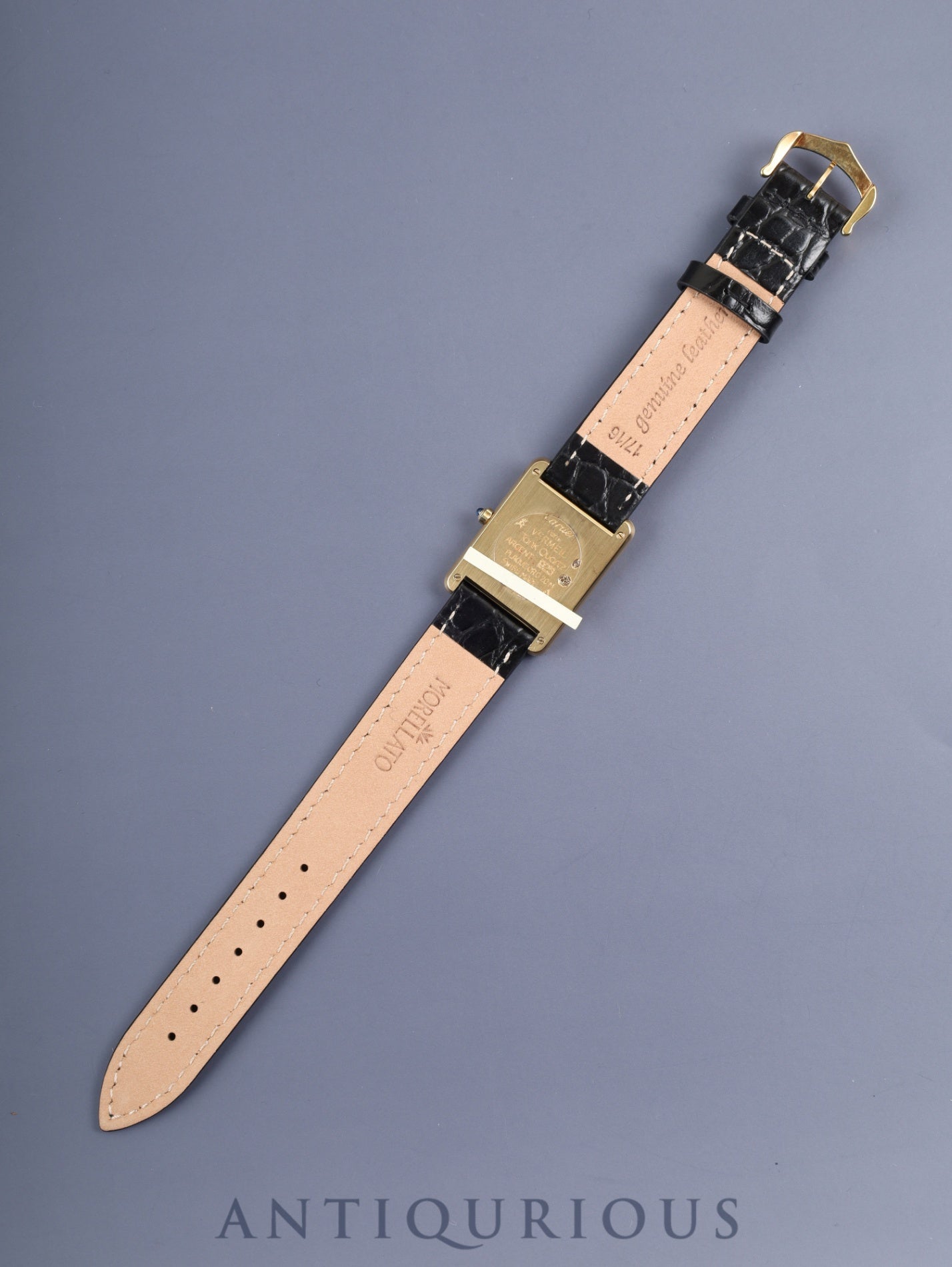 カルティエ マストタンク LM 6 81006 クォーツ Cal.81 SV925 革 純正尾錠（GP） オニキス文字盤 箱 冊子 保証書（1987年） タグ オーバーホール済み