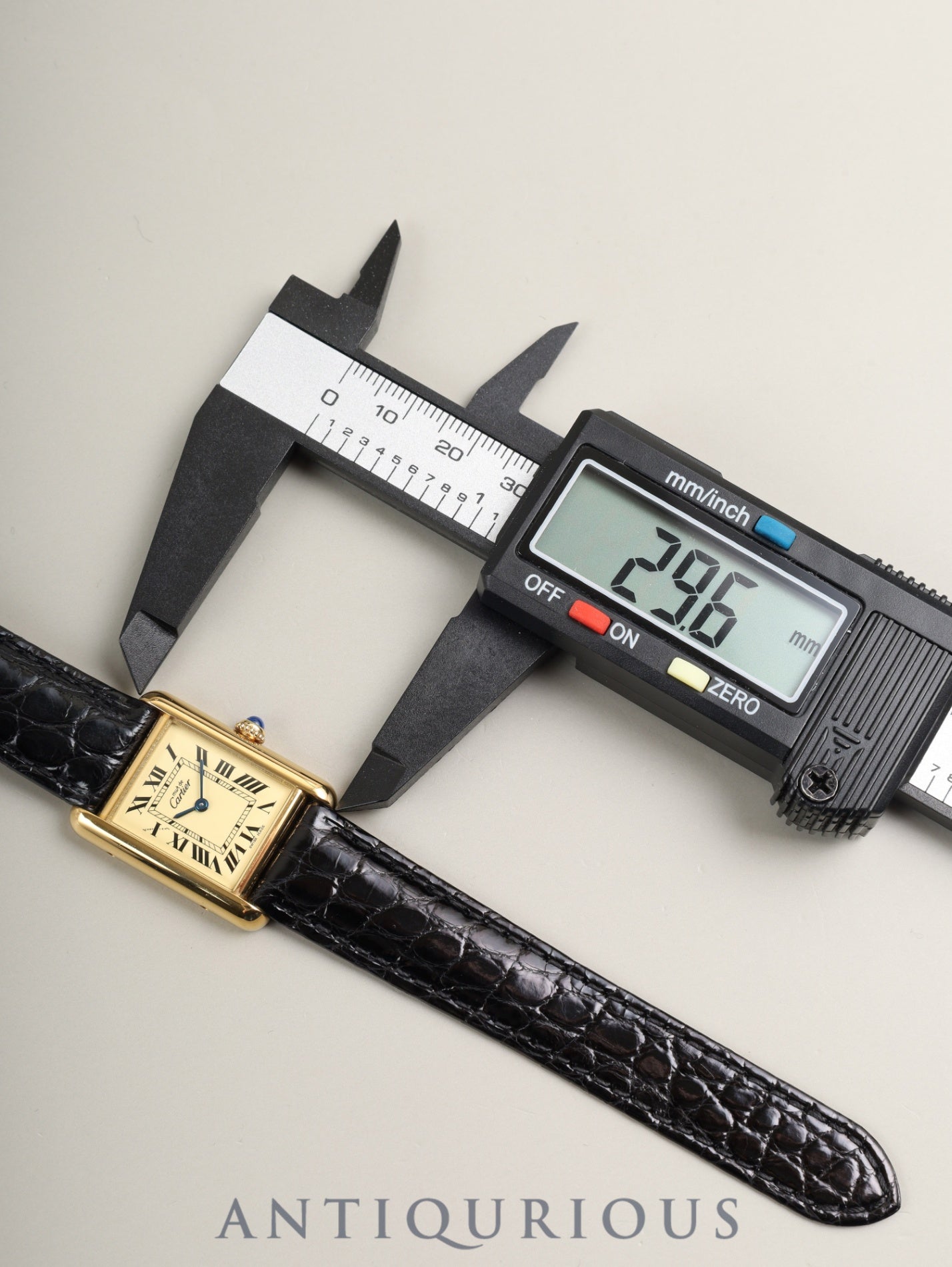 Cartier Must Tank MM W1017354 / 2415 Quartz Cal.057 SV925 Leather Genuine D-Buckle (GP) Ivory Roman (SWISS MADE marking) Overhauled