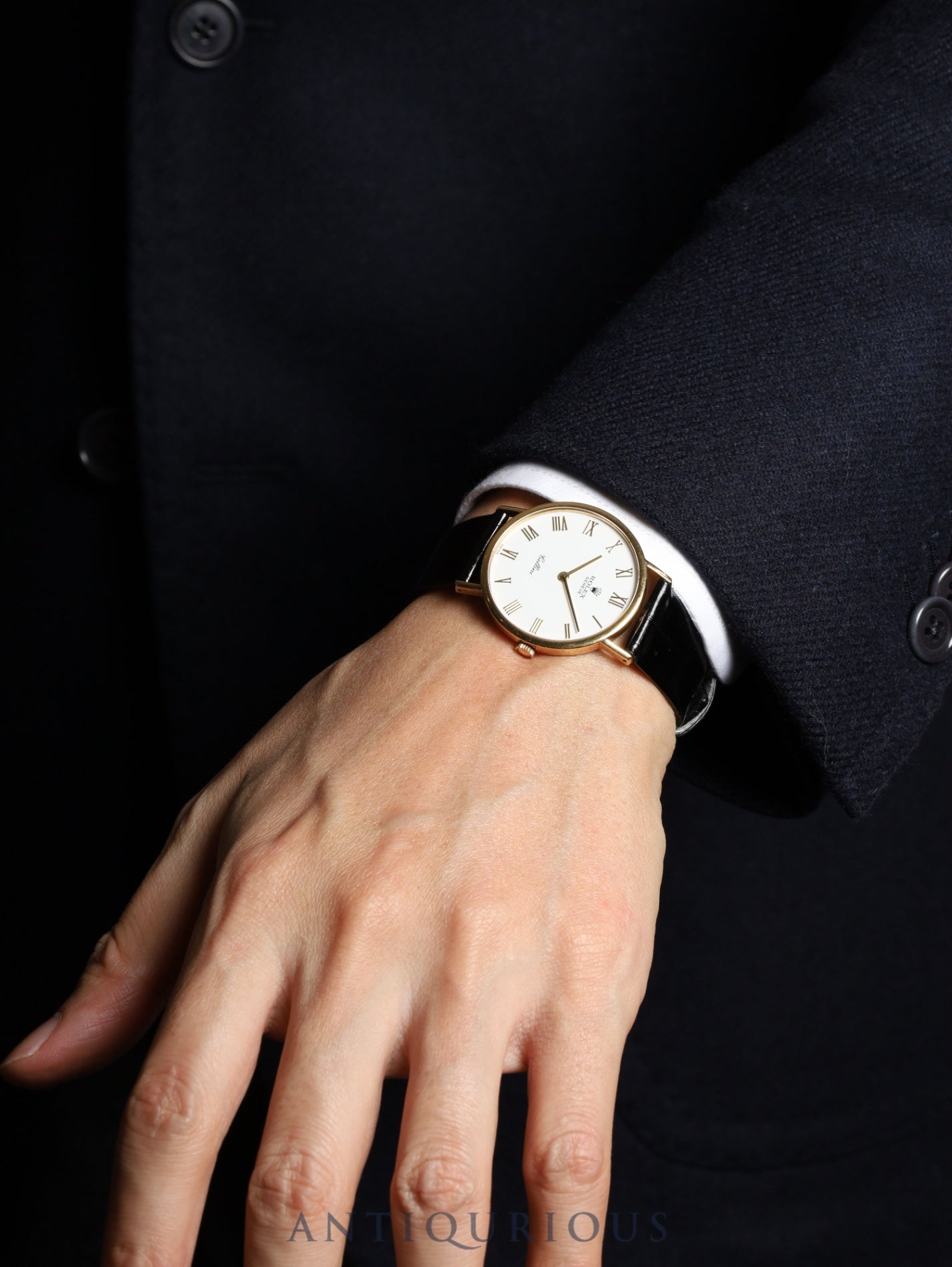 ロレックス チェリーニ 5112 手巻き Cal.1601 750 革  純正尾錠（GP） ホワイト文字盤 L番台（1989年～1990年）オーバーホール済み