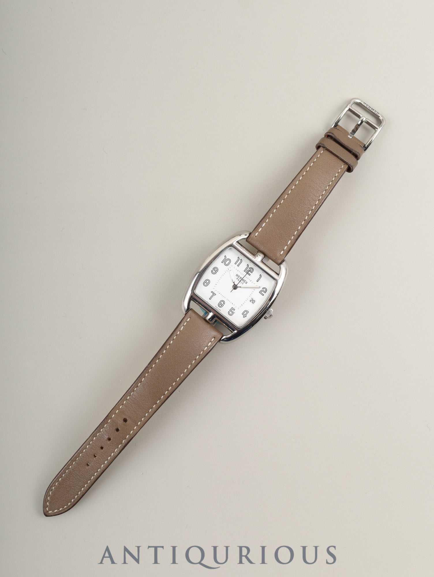 エルメス ケープコッド トノー CT1.710 クォーツ  SS 純正革ベルト（□R刻印：2014年） 純正尾錠（SS） ホワイト文字盤 箱 保証書（2011年）オーバーホール済み