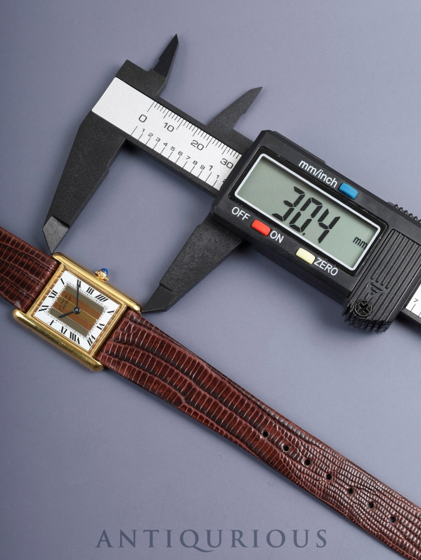 カルティエ マストタンク LM 590005 クォーツ Cal.90 SV925 革 純正尾錠（GP） フロントトリニティ文字盤（SWISS表記） オーバーホール済み 新品仕上げ済み