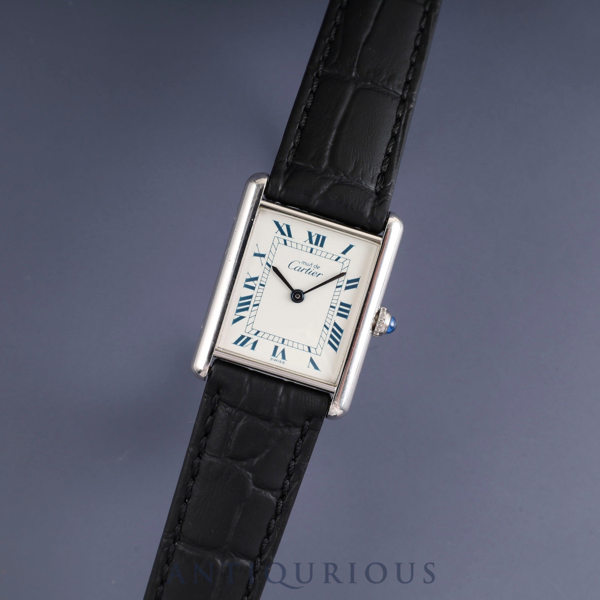 Cartier Must Tank LM W1001443 / 690006 Quartz Cal.90 SV925 Leather Genuine buckle (SS) White Roman dial Box Booklet Warranty (1994) Overhauled