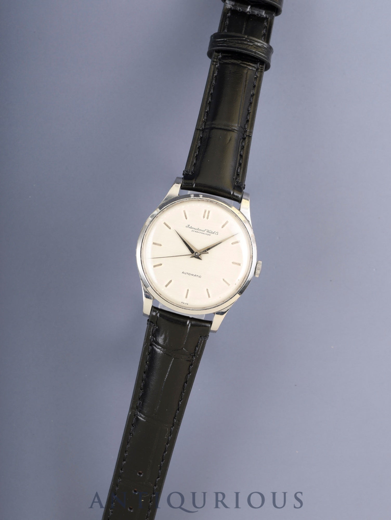 IWC オールドインター ラウンド 自動巻き Cal.C.853 SS 革 社外ピンバックル（SS）シルバー文字盤 オーバーホール済み アイダブリュシー