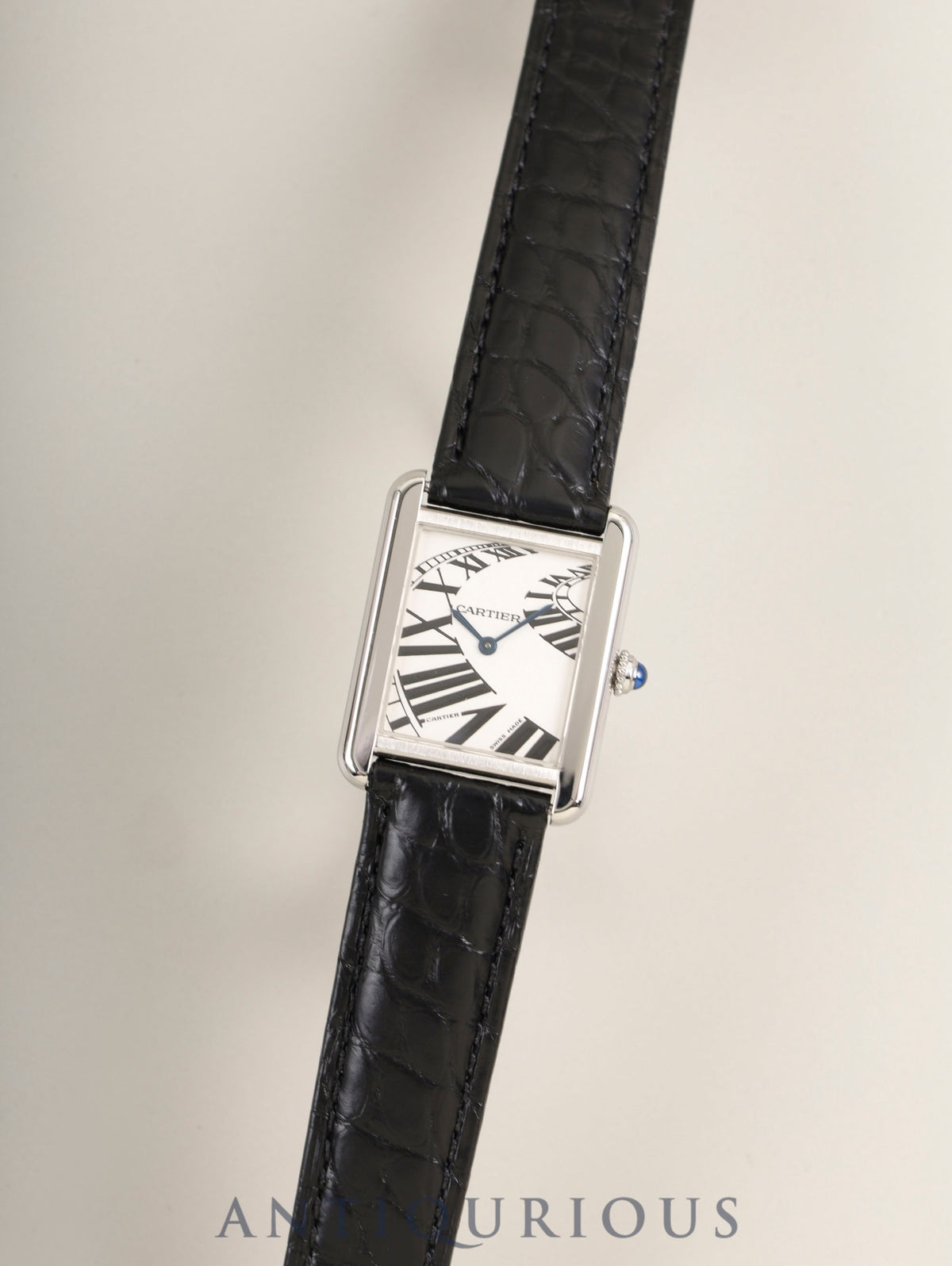 カルティエ タンクソロ SM W5200018 / 3170 クォーツ Cal.157 SS 革 純正Dバックル（SS）インデックスアニメーション文字盤（SWISS MADE表記） 箱 保証書（2012年）オーバーホール済み