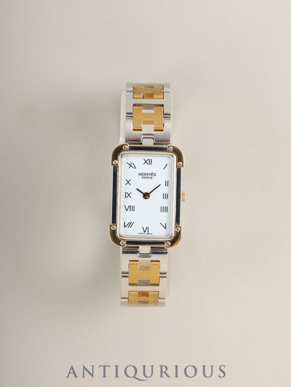 エルメス クロアジュール CR1.240 クォーツ Cal.976.001 SS/GP SS/GP ホワイト文字盤 オーバーホール済み