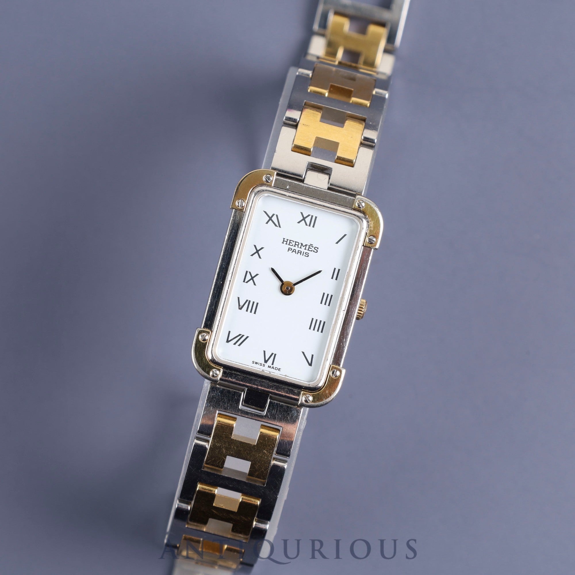 Hermes Cloajour CR1.240 Quartz Cal.976.001 SS/GP White Dial Overhauled