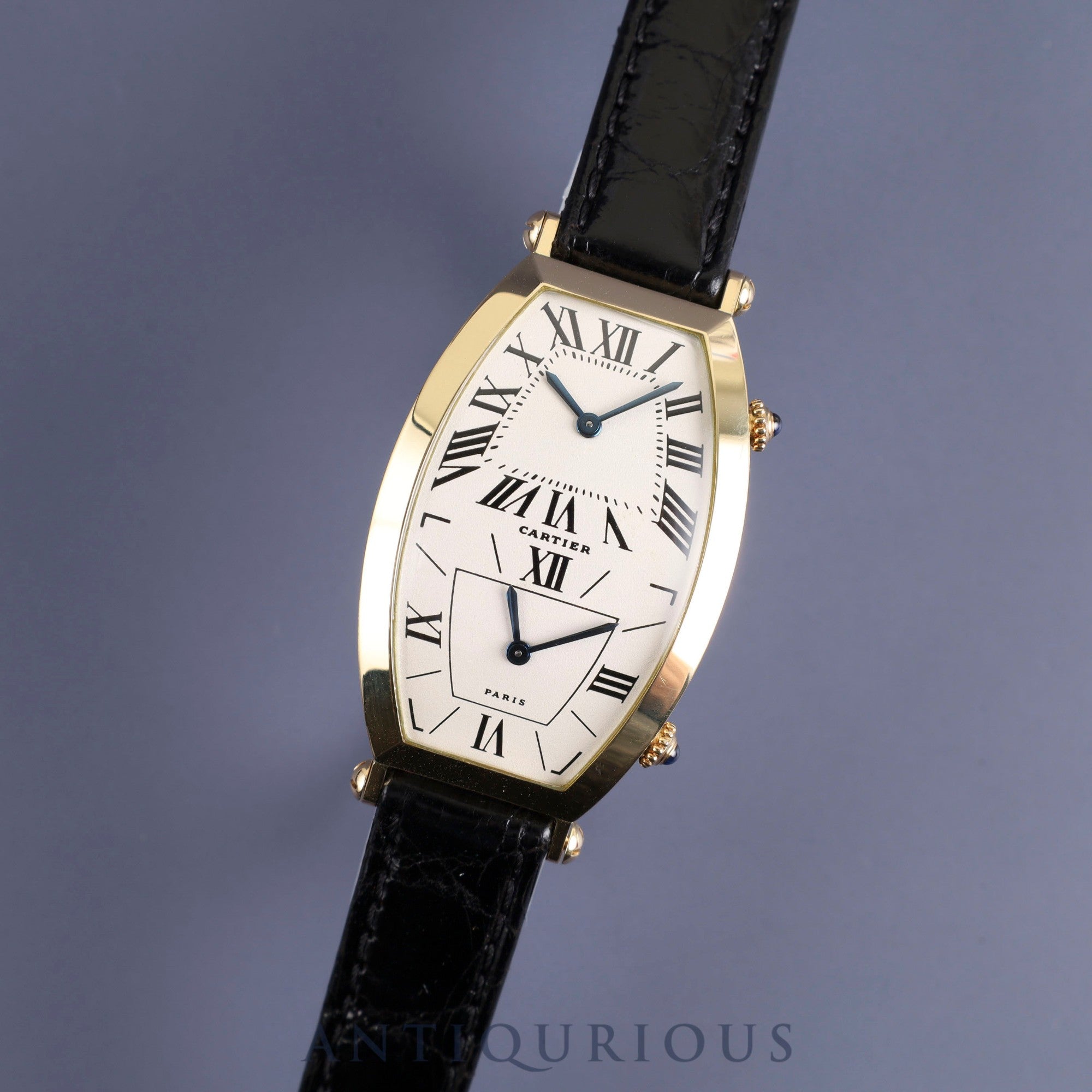 Cartier Tonneau Dual Time LM W1502853 Quartz Cal. K18YG Leather Genuine Buckle (GP) Ivory Roman Dial Outer service completed at Cartier boutique