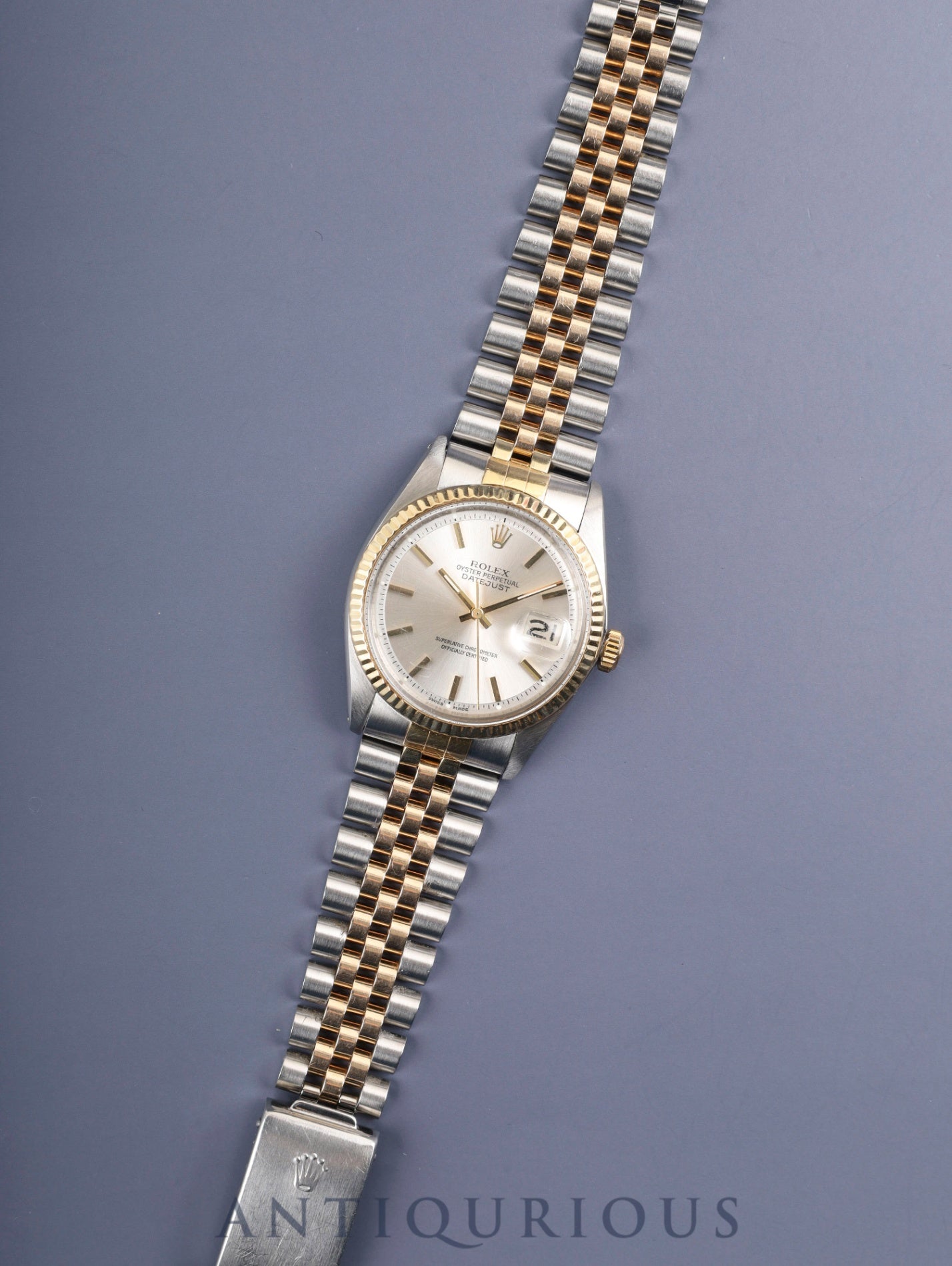 ロレックス デイトジャスト 1601 自動巻き Cal.1570 SS/YG SS/YG シルバー文字盤 38番（1973年）国際サービス保証（2014年）オーバーホール済み