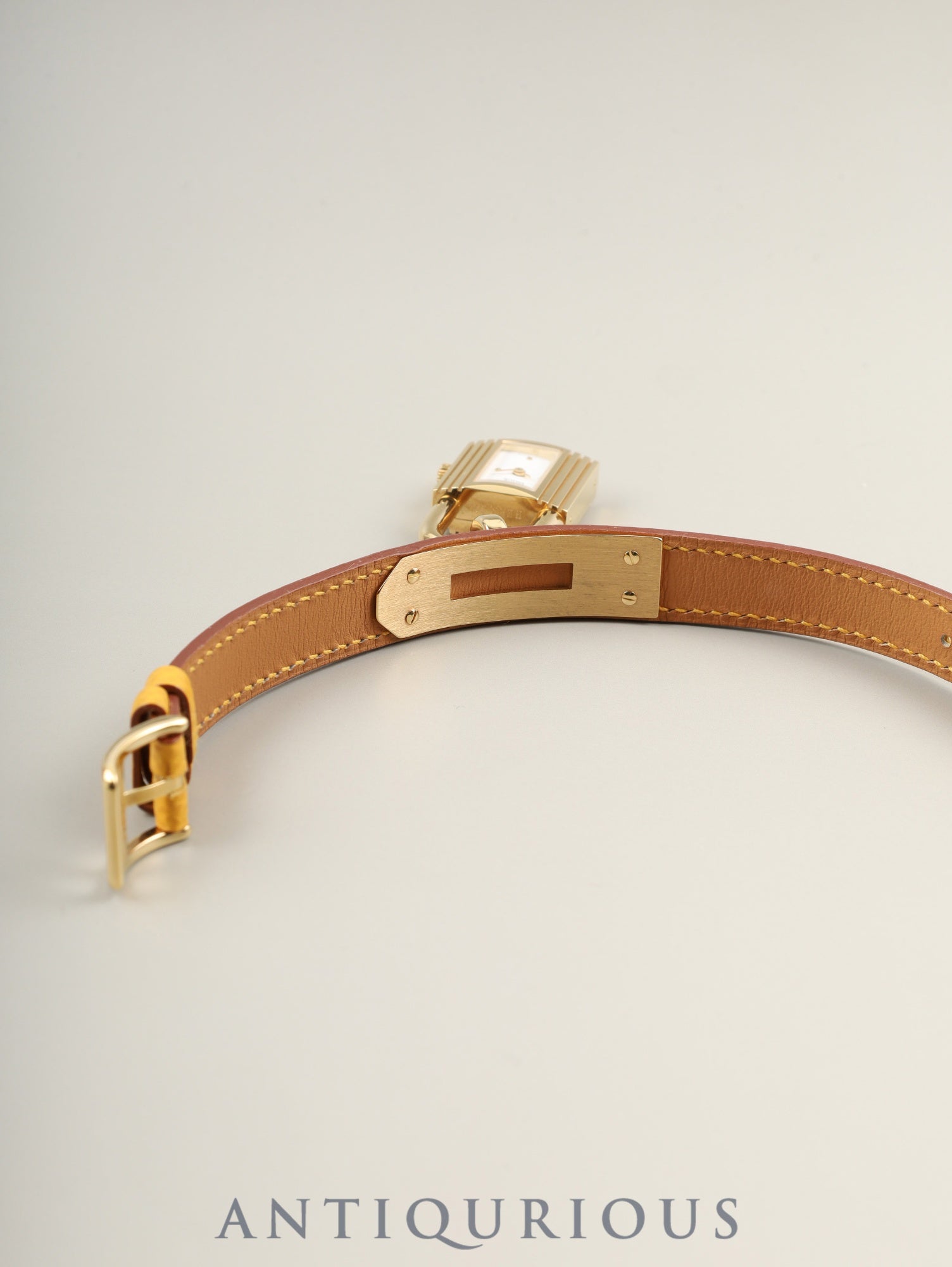 エルメス ケリーウォッチ KE1.210 クォーツ Cal.100.106 GP 純正革ベルト（□A刻印：1997年 ） 純正尾錠（GP） ホワイト文字盤 箱 ケース 冊子 保証書（2001年）オーバーホール済み