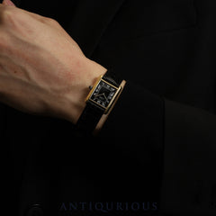 Cartier Must Tank LM Manual Winding Caliber - SV925 Leather Strap with Genuine GP Buckle, Black Roman Dial, Circa 1976-1981, Overhauled and Finished to Look Like New