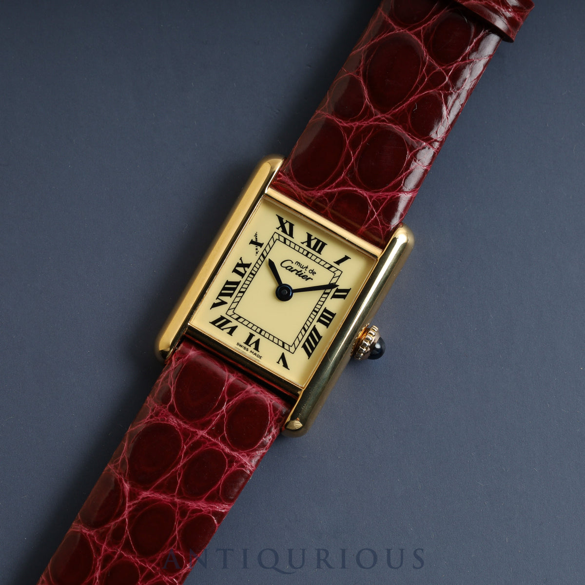 カルティエ マストタンクSM 手巻き アイボリー文字盤 国際永久保証書  