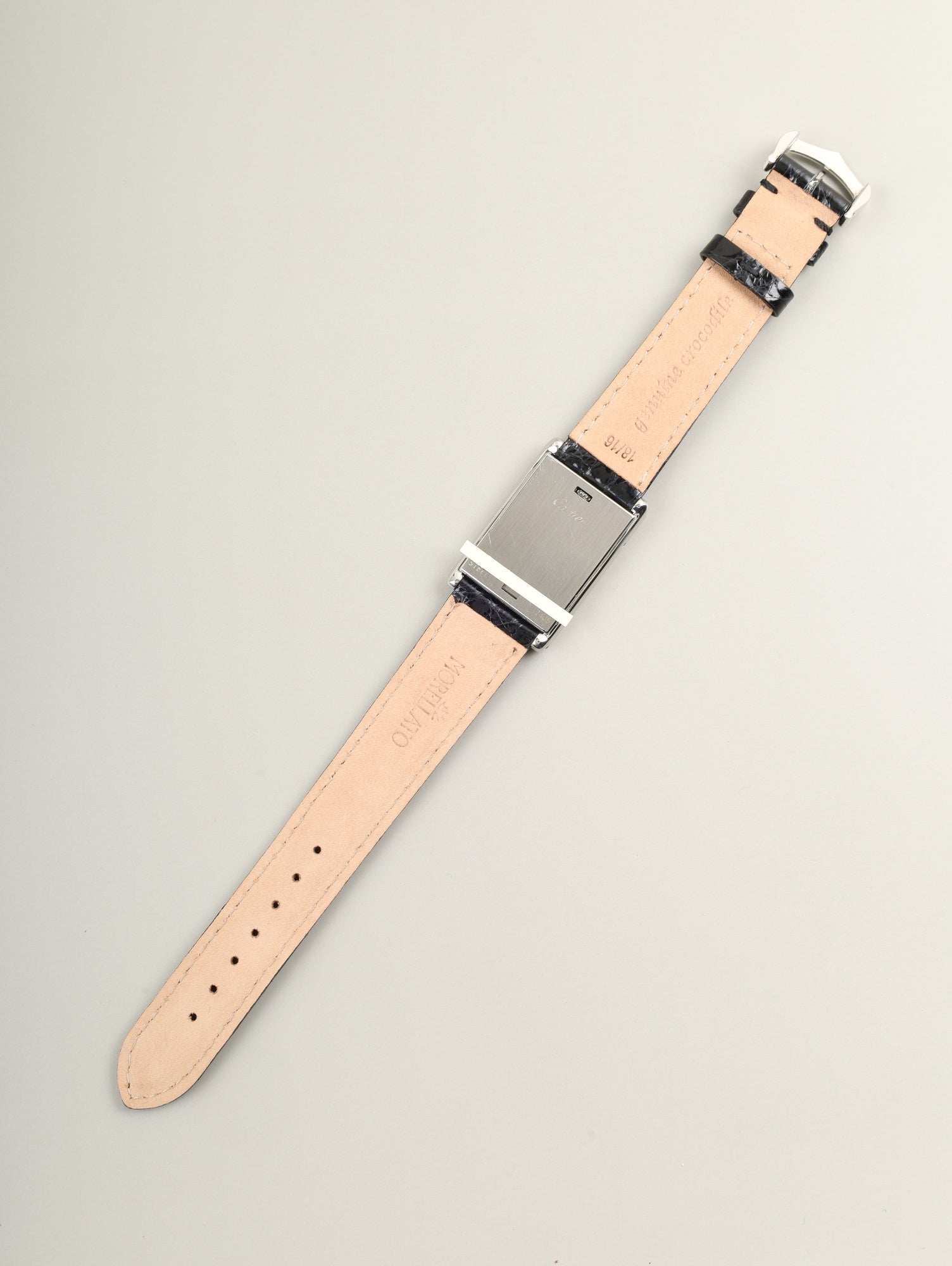 カルティエ タンク バスキュラント MM W1011258 / 2405 クォーツ Cal.059 SS 革 純正ピンバックル（SS） ホワイトローマン文字盤 オーバーホール済み