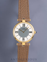 Cartier Must Vendome VLC LM 590003 Quartz Cal.90 SV925 Leather Genuine Pin Buckle (GP) Gray Dial with Roman Numerals (SWISS notation) Overhauled