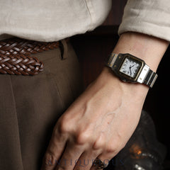 Cartier Santos Galbee LM AC23.80GR OR0.750 4.05GR / 2961 Automatic Caliber 2671 Stainless Steel/Yellow Gold Stainless Steel/Yellow Gold White Roman Dial Overhauled