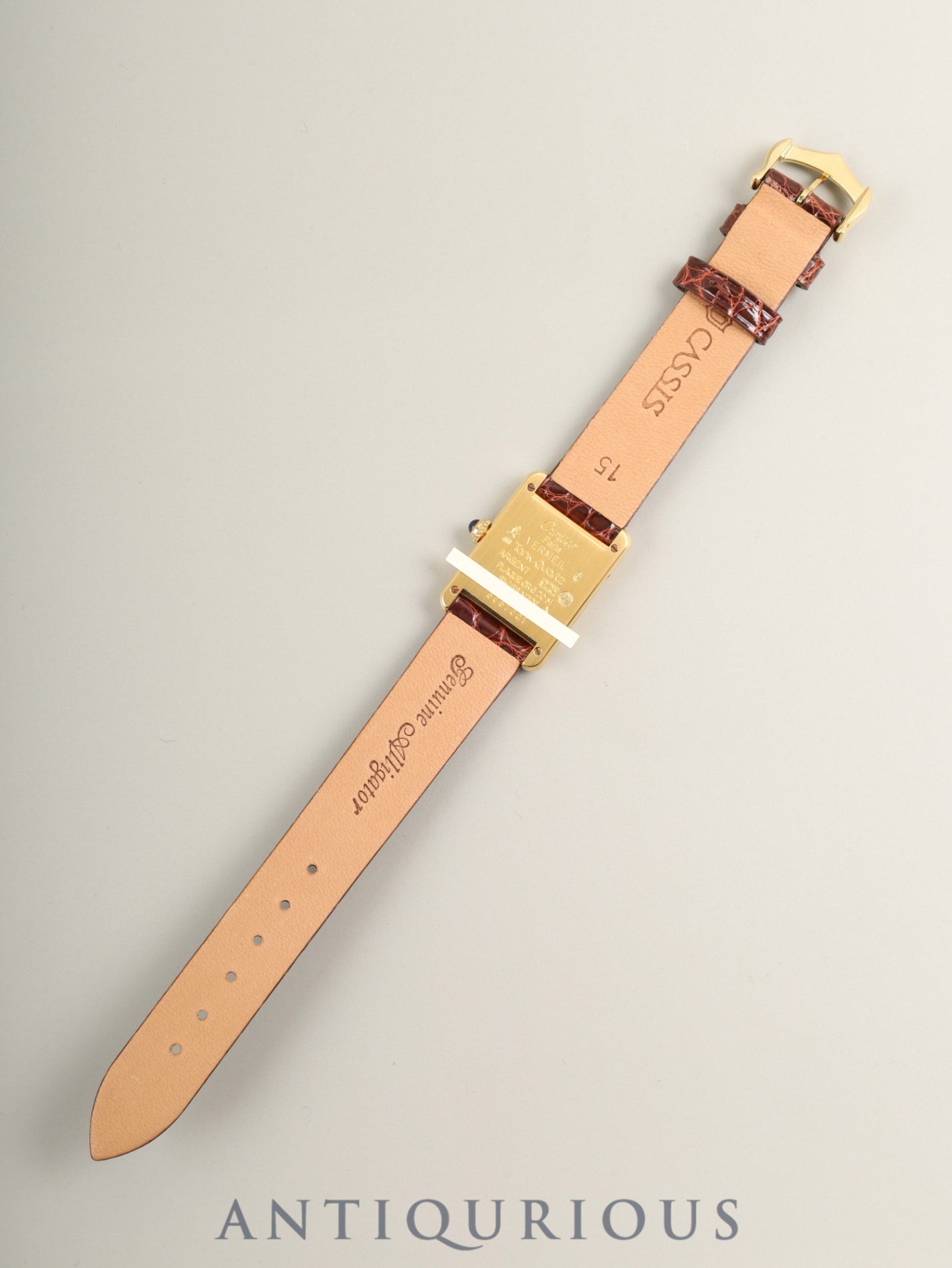Cartier Must Tank SM 5057001 Quartz Cal.057 SV925 Leather Genuine Pin Buckle (GP) Arabic Dial (SWISS marking) Overhauled Polished
