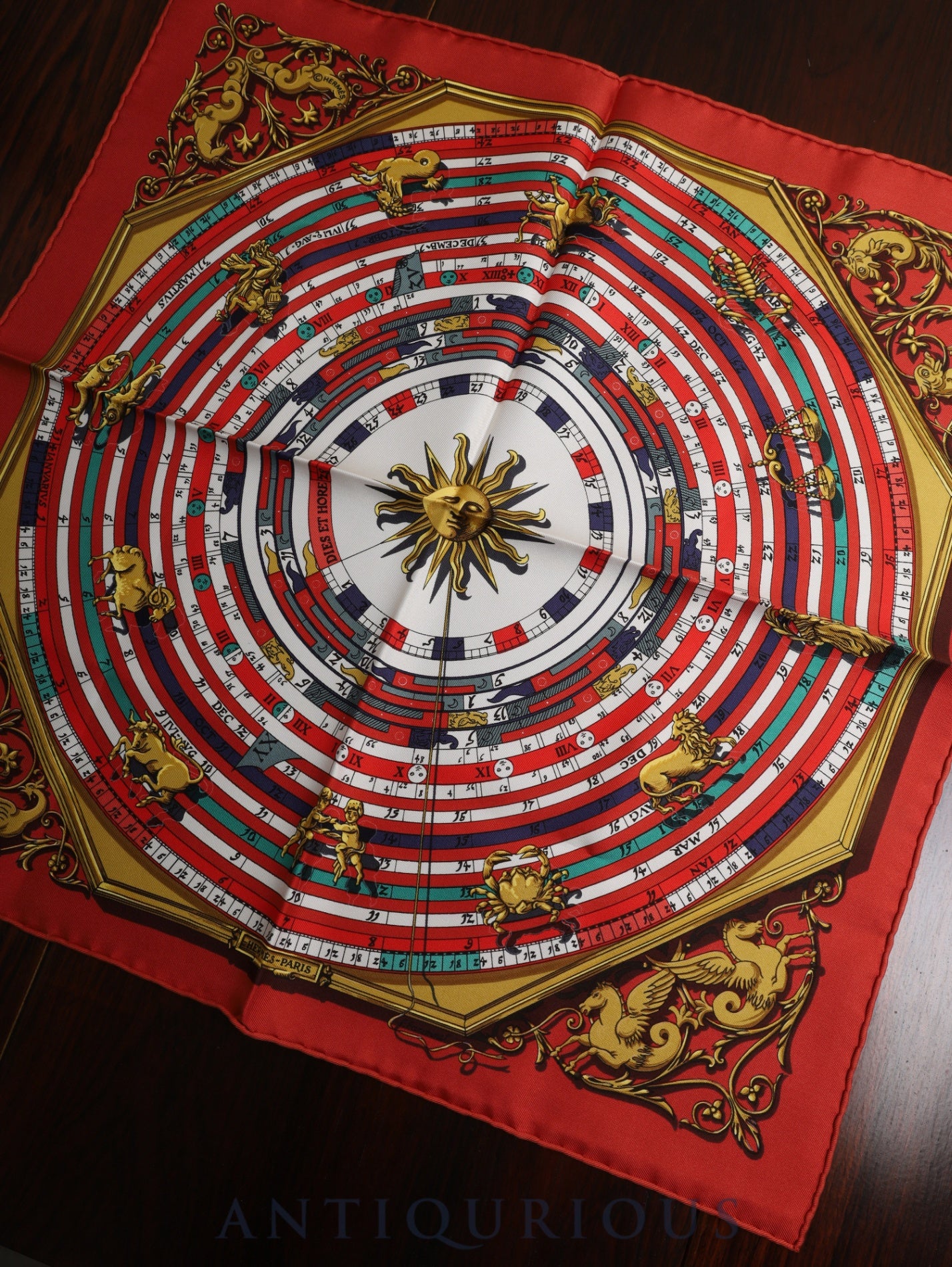 Hermes Scarf Carre 45 ET HORE Astrology SILK 100%