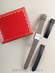 カルティエ マストタンク SM W1001543 / 6057002 クォーツ SV925 革 純正尾錠（SS）ホワイトローマン文字盤 （SWISS表記）箱 カルティエブティックにてコンプリートサービス（フルメンテナンス）済み