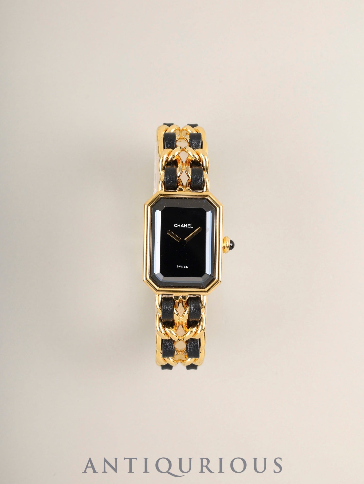 Chanel Premiere M H0001 Quartz Cal.976.001 GP GP/Leather Black Dial Case Service Warranty (February 2026) Overhauled