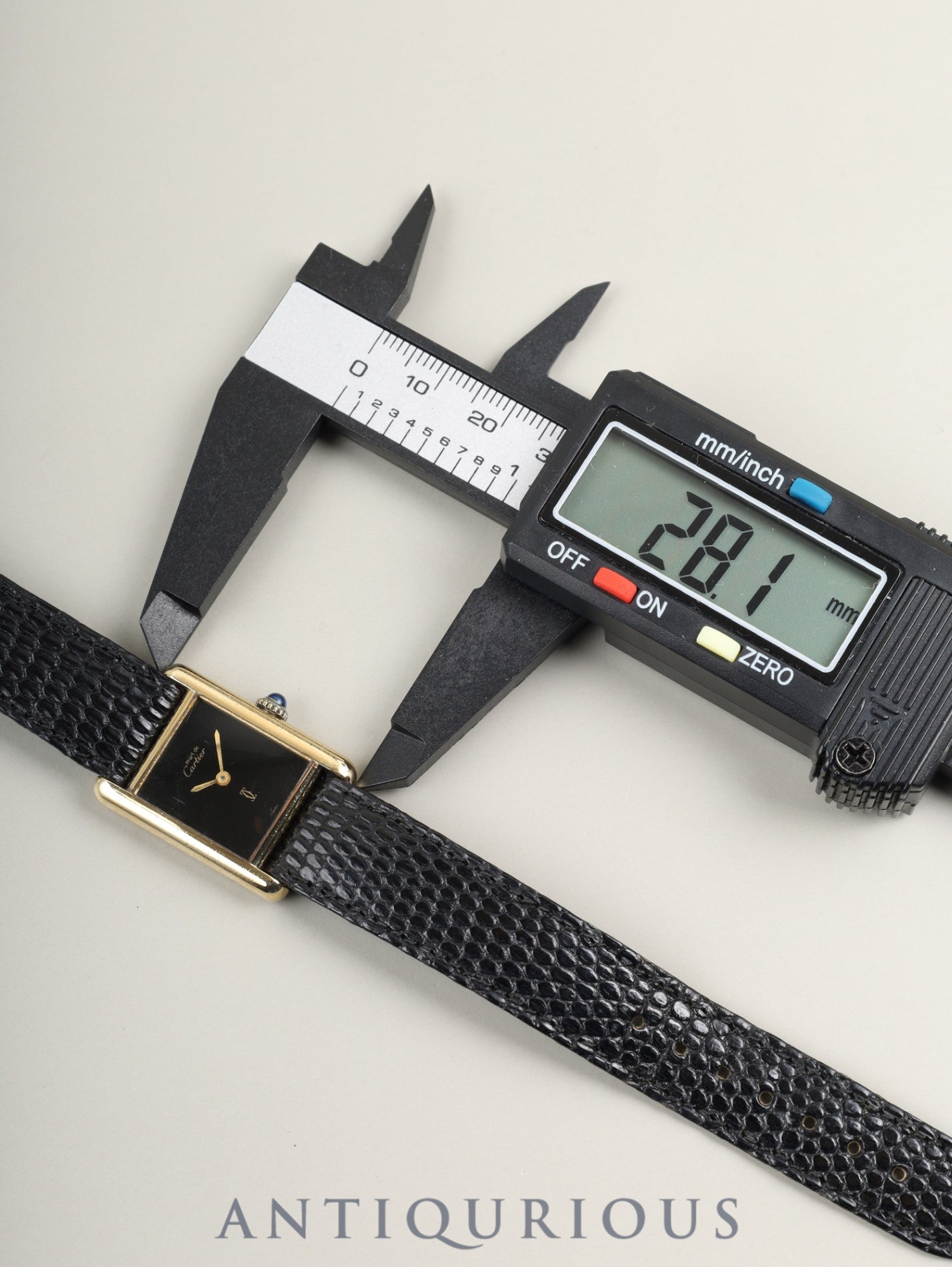 Cartier Must Tank SM Manual winding Cal.78-1 SV925 Original leather strap Original pin buckle Onyx dial (SWISS表記) Overhauled