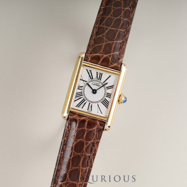 カルティエ マストタンク SM 5057001 クォーツ Cal.057 SV925 革 純正Dバックル（GP） オパラン文字盤 箱 冊子 オーバーホール済み