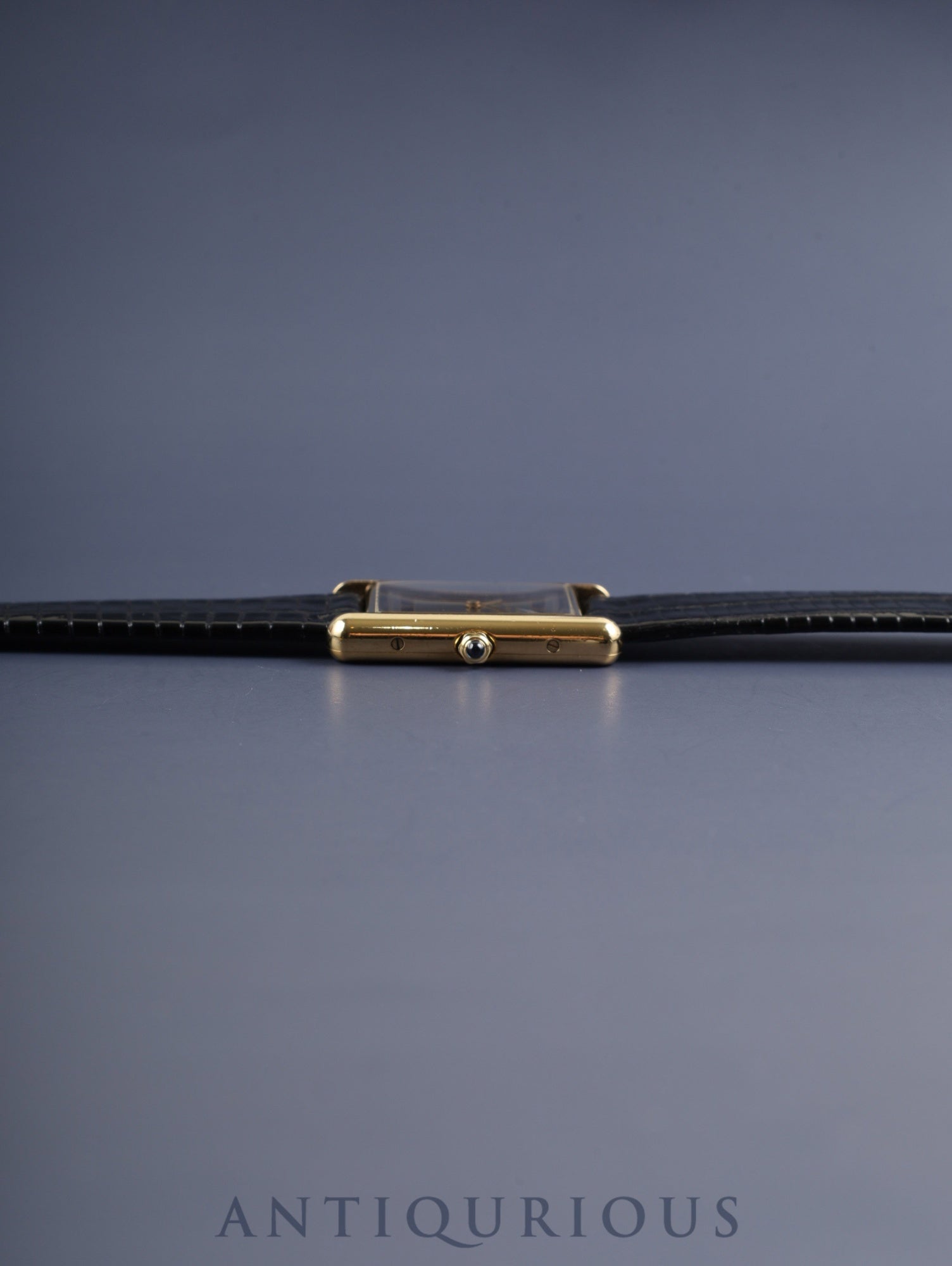 カルティエ マストタンク LM 6 81006 クォーツ Cal.81 SV925 革 純正尾錠（GP) グレー飛びローマン文字盤 オーバーホール済み