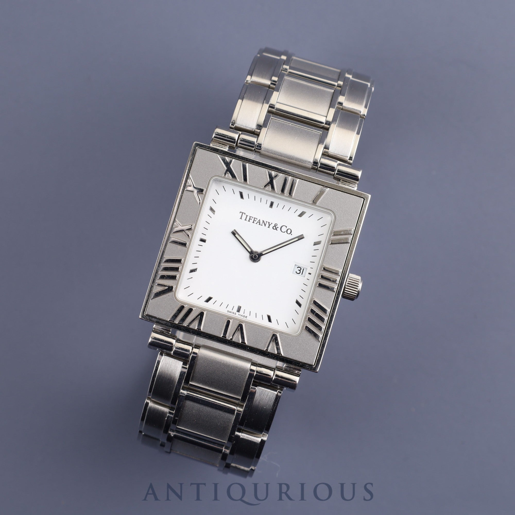 Tiffany Atlas Square 820.1007 Quartz Cal.256.041 SS SS White Dial Overhauled