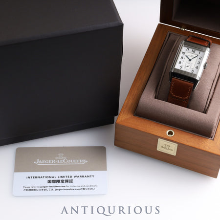 JAEGER・LECOULTRE Reverso Classic Large Duo Small Second 215.8.D4 (Q3848422) Manual winding SS Genuine leather strap Genuine buckle (SS) Silver / Black dial Box Warranty (2023)