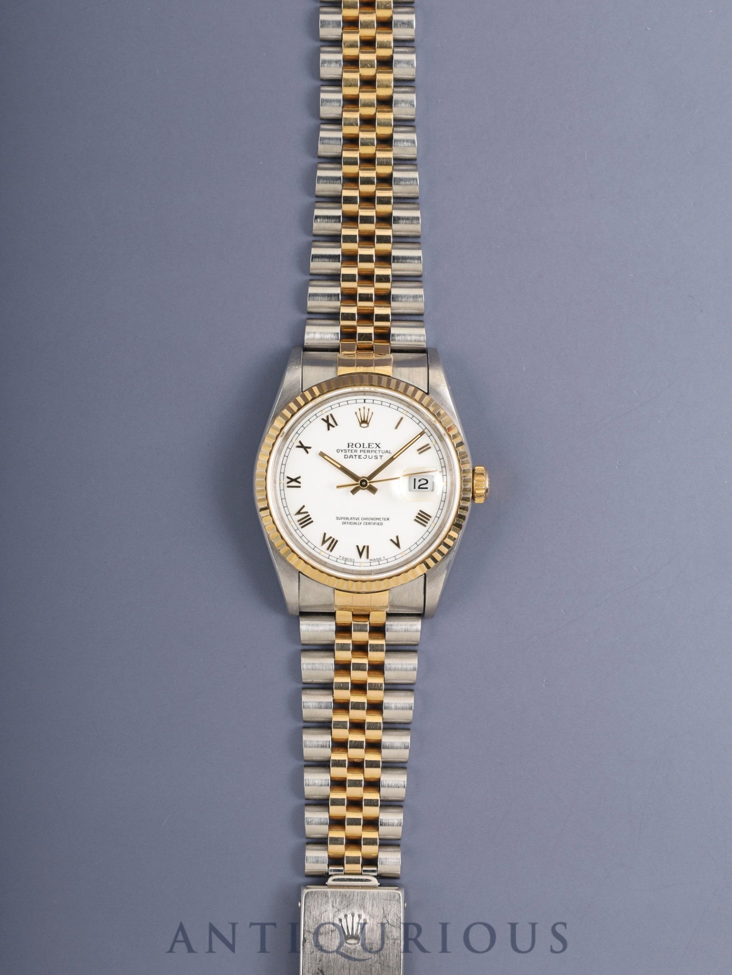 ロレックス デイトジャスト 16233 自動巻き Cal.3135 SS/YG SS/YG ホワイト 文字盤 X番台（1991年）外箱 保証書（1994年） オーバーホール済み