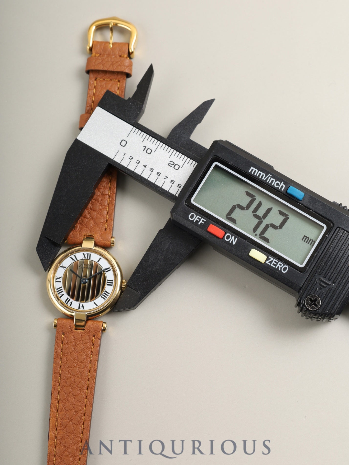 Cartier Must Vendome VLC SM 18 Quartz Cal. 81 SV925 Leather Original Pin Buckle (GP) Front Trinity Dial Box Overhauled
